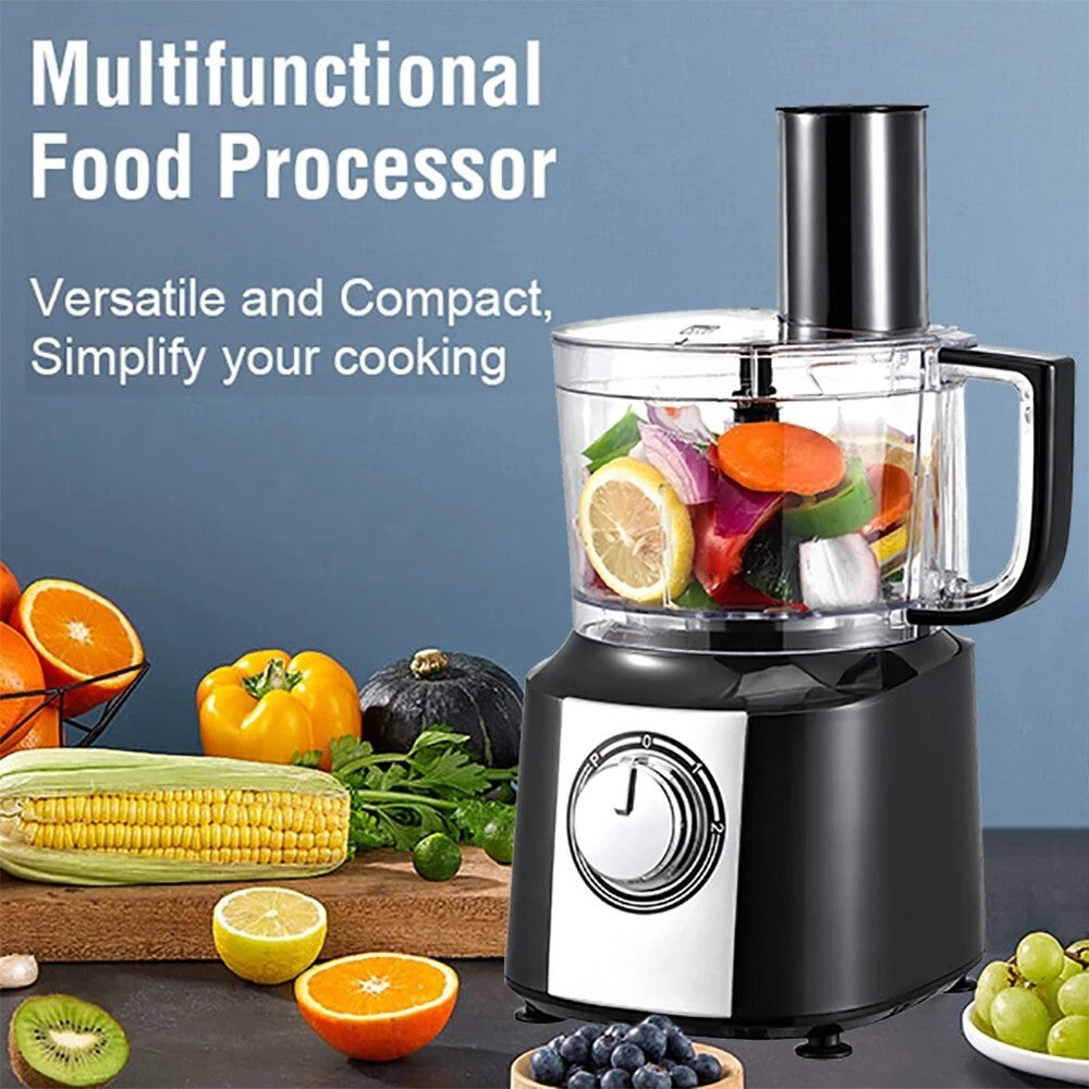 10-Cup (2.36L) 5-in-1 Electric Food Processor Powerful 600W Motor BPA-Free Easy Clean – Ideal for Smoothies, Dough, Baby Food