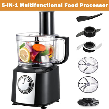 10-Cup (2.36L) 5-in-1 Electric Food Processor Powerful 600W Motor BPA-Free Easy Clean – Ideal for Smoothies, Dough, Baby Food